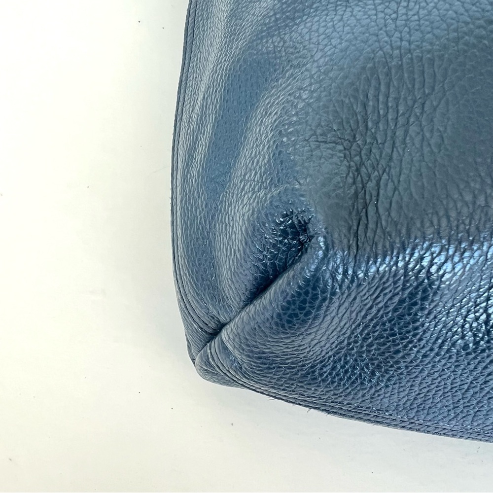 CUYANA Classic Easy Navy Pebbled Leather Large Shopping Bag Shoulder Bag Tote - Picture 11 of 16
